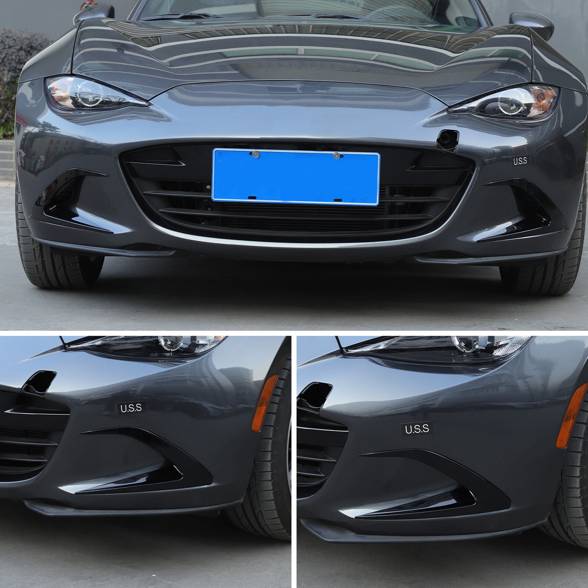 Gloss Black Front Side Vent Fin C Canards Splitter For Mazda MX-5 Miata 2016-23 13