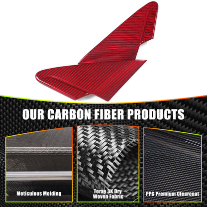 Red Real Carbon Fiber Front A-Pillar Triangle Trim For Subaru WRX Levorg 2022+ 15