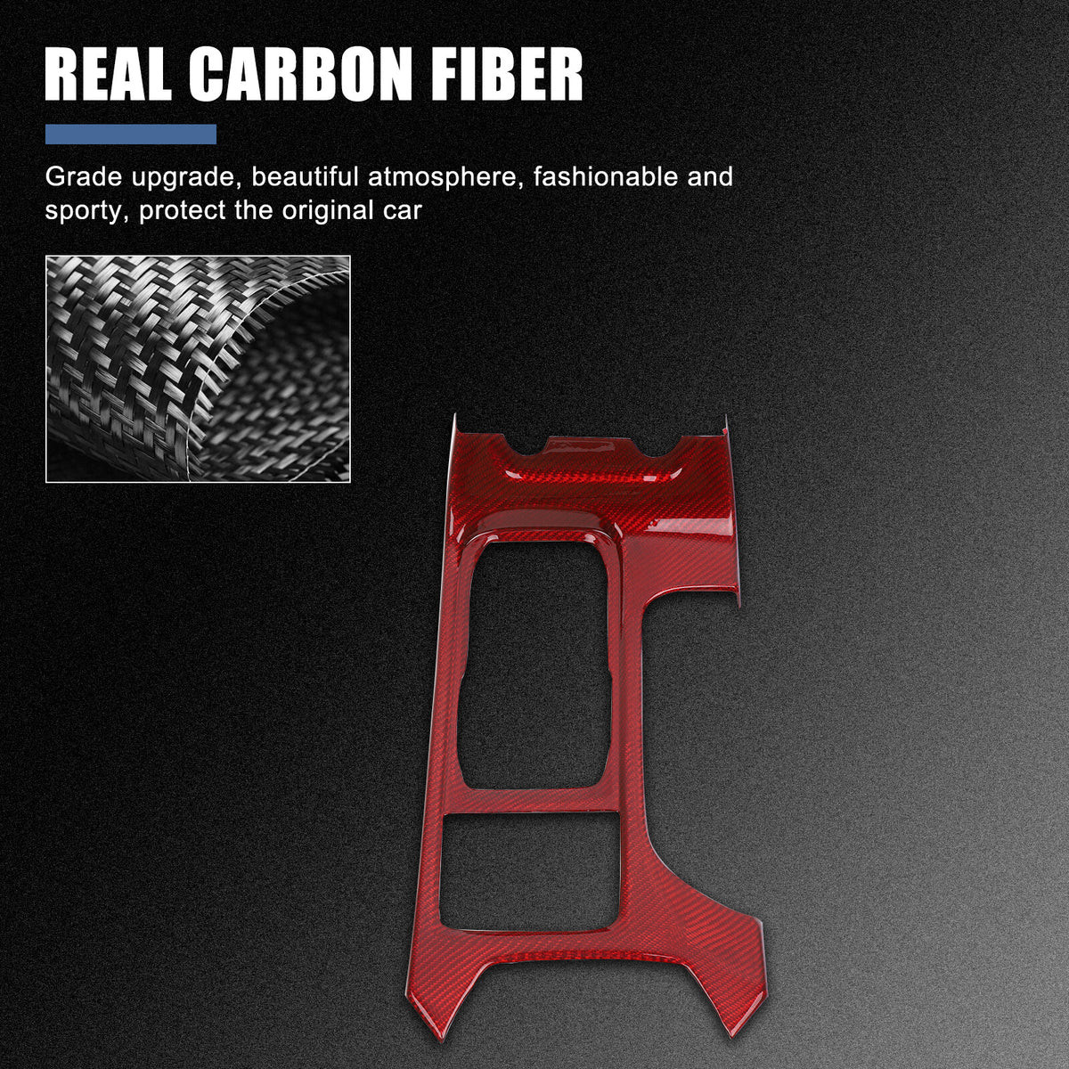 Red Real Carbon Fiber Center Console Cup Holder Trim For Subaru WRX VB 2022+ MT 8