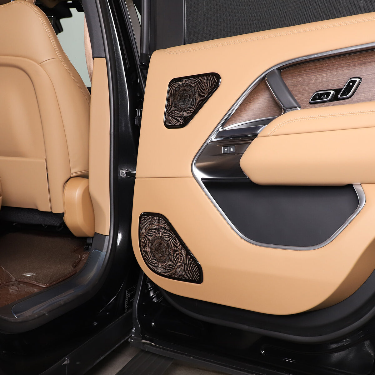 6PCS Black Stainless Door Speaker Trim Cover For LR Range Rover Vogue 2023 7