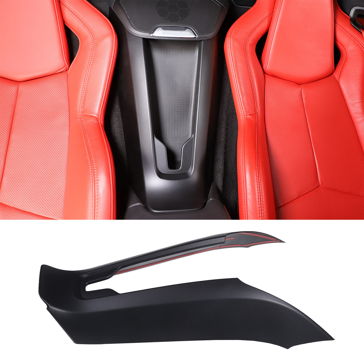 Matte Black ABS Full Interior Set Cover Trim Kit For Corvette C8 2020-25 - Styles 6-10 53