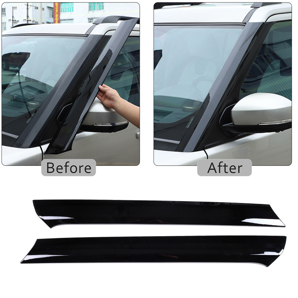 Front Windshield A-pillar Post Trim Strip For LR Discovery 4 LR4 L319 10-16 US 3