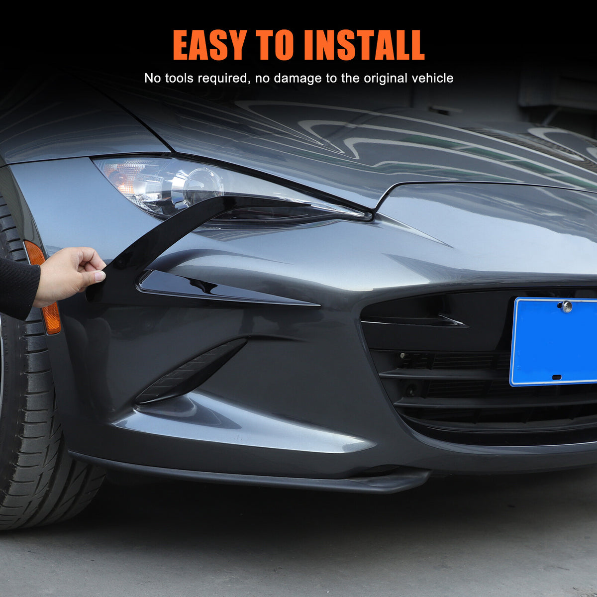 Gloss Black Front Side Vent Fin C Canards Splitter For Mazda MX-5 Miata 2016-23 15