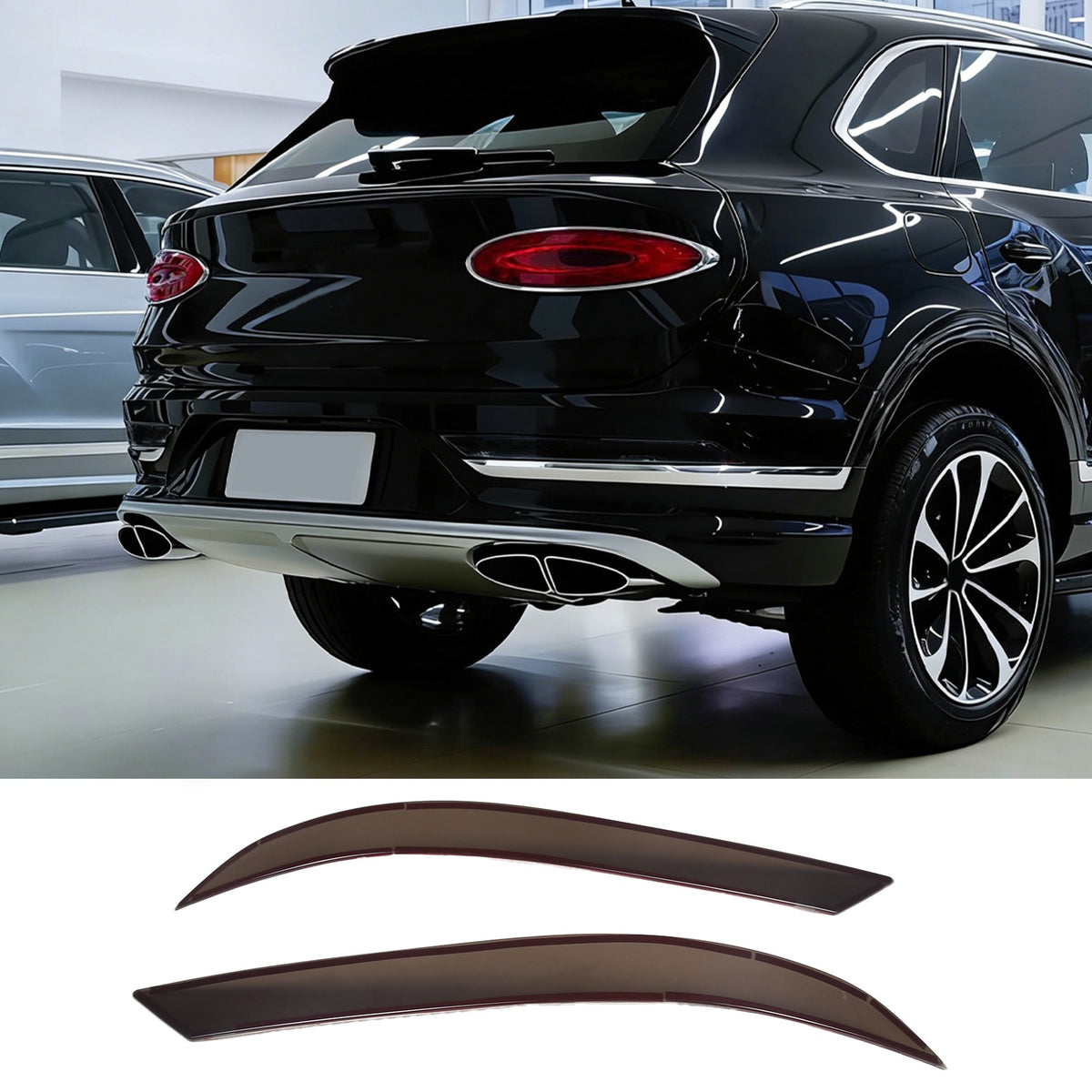 Smoked Black Rear Fog Light Lamp Trim Cover For Bentley Bentayga 2021-23 US 14
