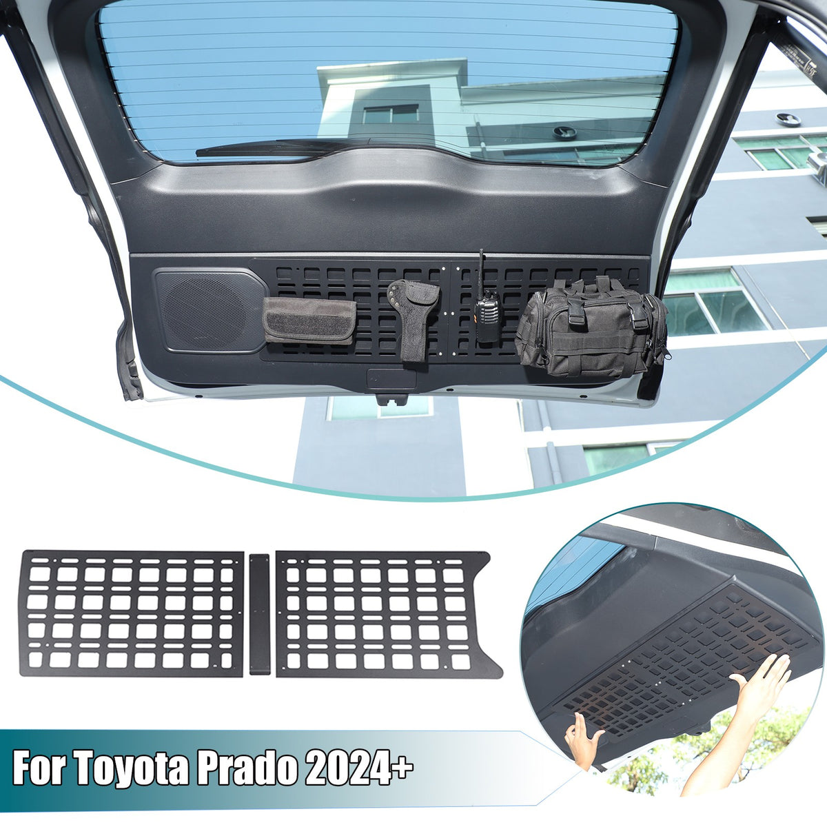 Tailgate Expansion Net Plate Table Molle Panel For Toyota Land Cruiser Prado 24+ 1