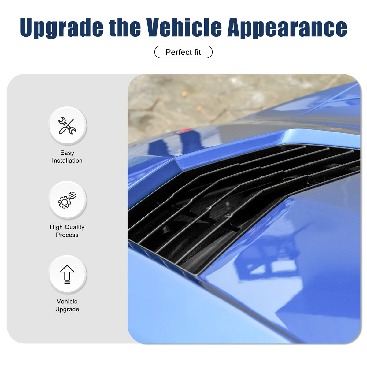 Real Carbon Fibe Front Bumper Hood Vent Louver Cover Kit For Corvette C7 2014-19 13