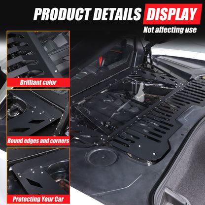 Black Aluminum Engine Hood Transparent Panel Cover Trim For Corvette C8 20+ 13