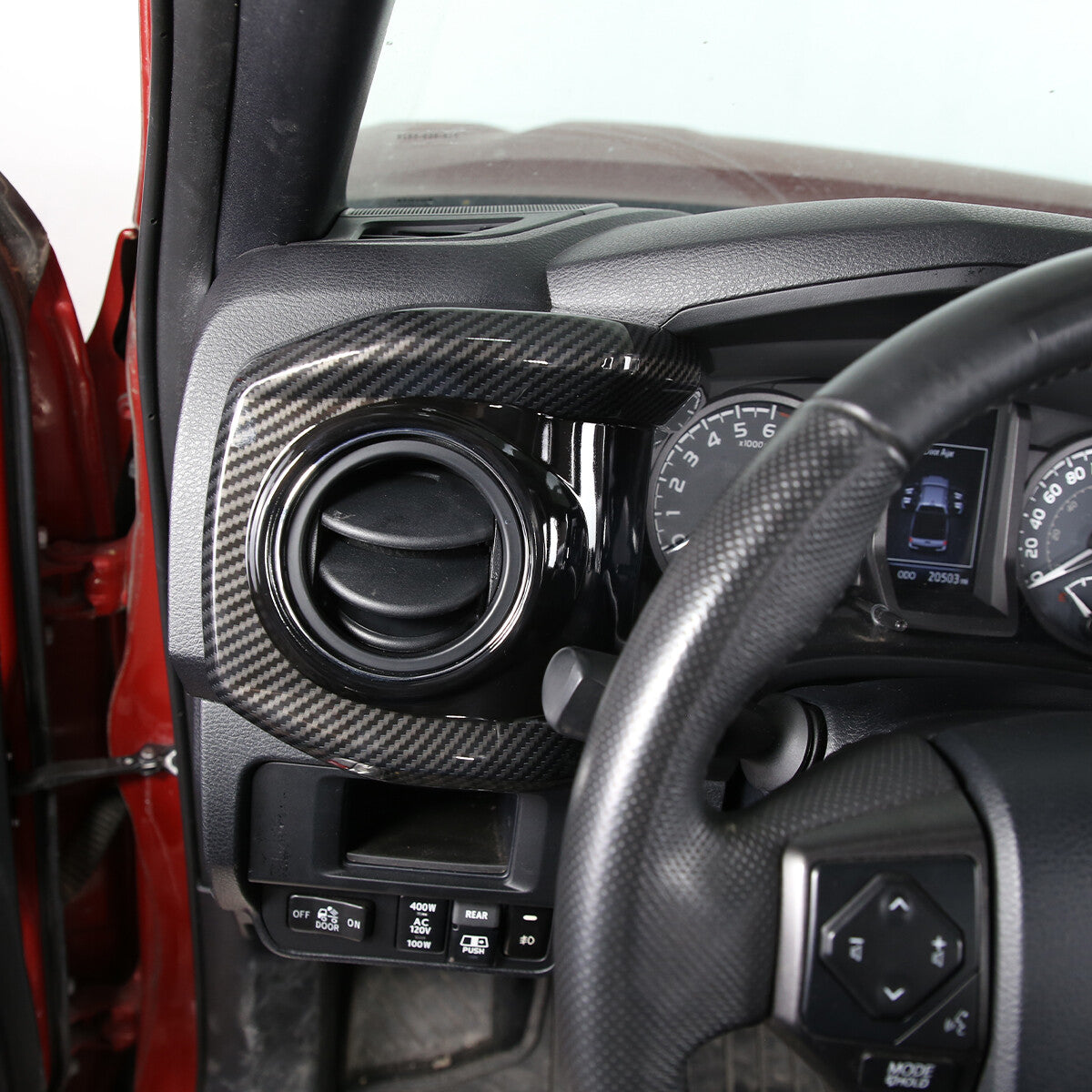 ABS Carbon Dashboard U Shape Air Vent Outlet Cover trim For Toyota Tacoma 16-23 5