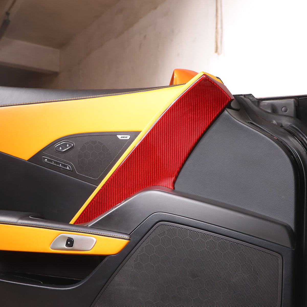 Red Real Carbon Fiber Interior Center Full Trim Set Kit For Corvette C7 2014-19 - Variants 6-10 31