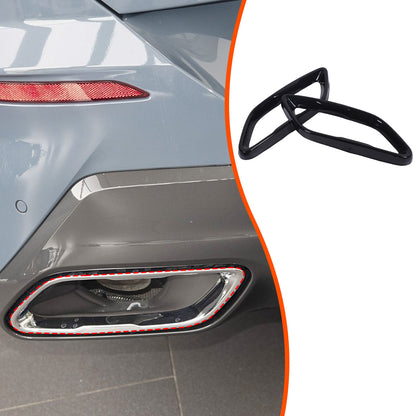 Glossy Black Stainless Rear Exhaust Tip Trim For BMW 8 Series Coupe G14 2019+ 12