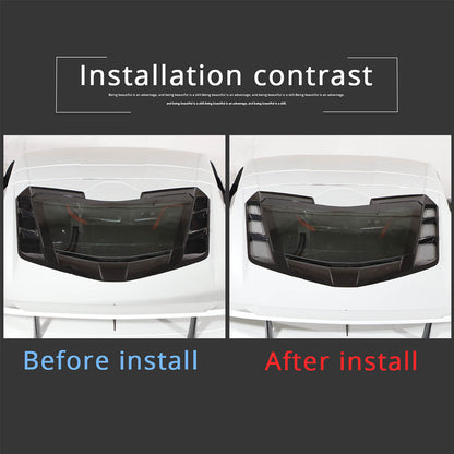 Stainless Steel Perforated Rear Hood Vent Inserts for 2020-26 C8 Corvette Coupe 2