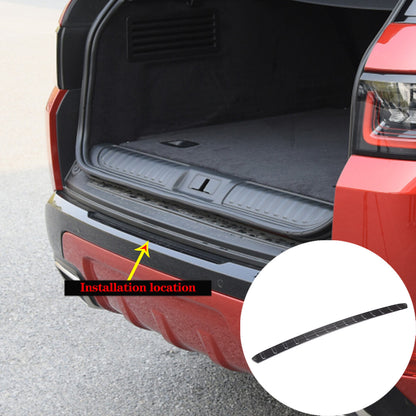 Black Steel Rear Bumper Trunk Sill Cover Trim For LR Range Rover Sport 18-21 3