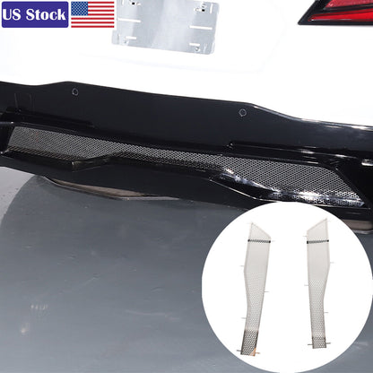 Stainless Steel Silver Rear Bumper Air Vent Cover Trim For Corvette C8 20-25 US 1