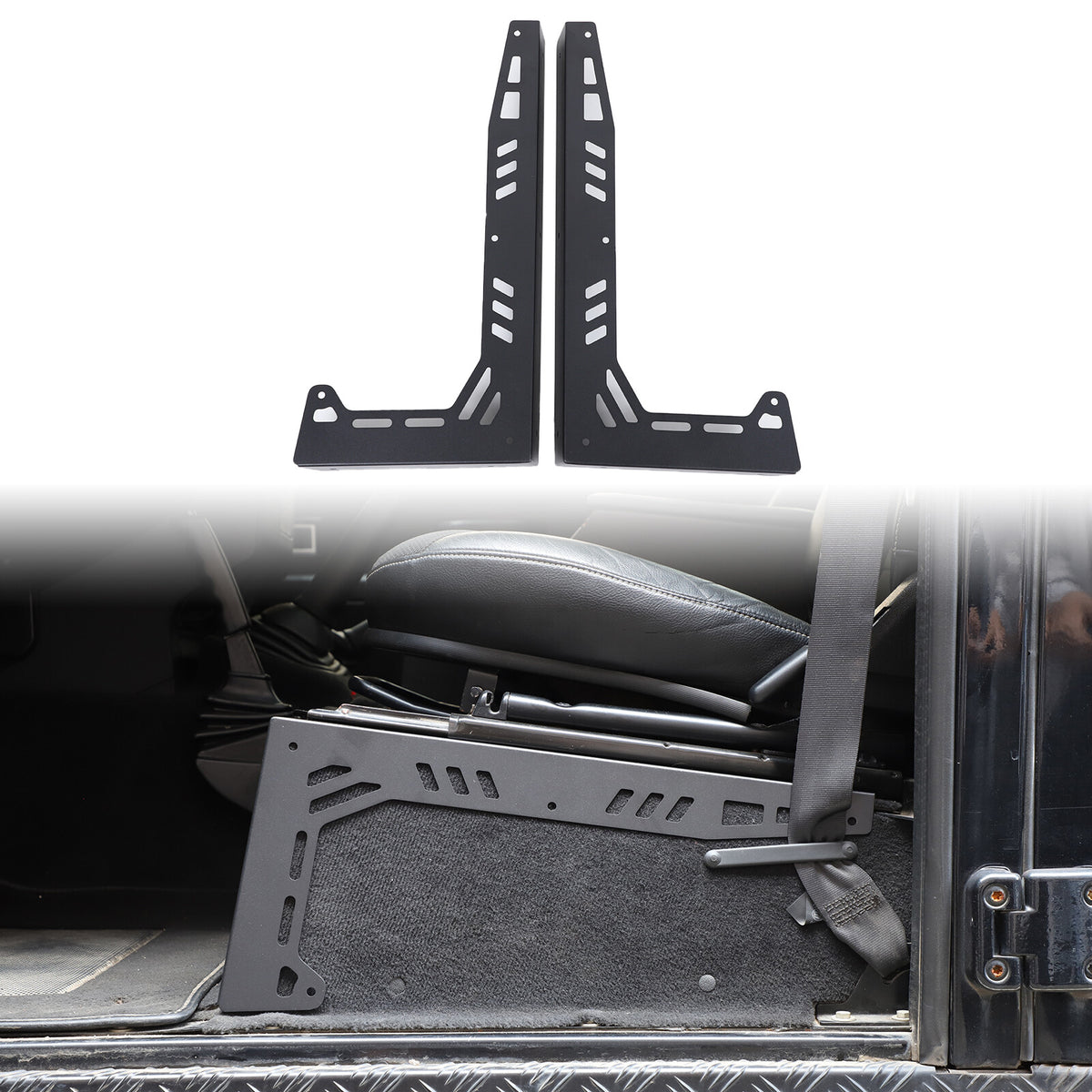 Black Seat Box Corner Carpet Mat Protector For Land Rover Defender L316 2004-18 12