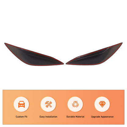 Transparent Gray Smoked Front Headlight Blackout Cover Trim For Corvette C8 20+ 9