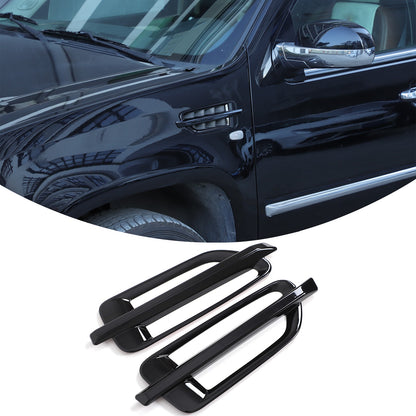Glossy Piano Black Side Air Fender Vent Trim For Cadillac Escalade 2007-2014 2
