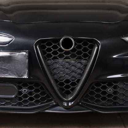 Real Carbon Fiber Front Grille & Emblem Badge Trim For Alfa Romeo Giulia 17+ US 10