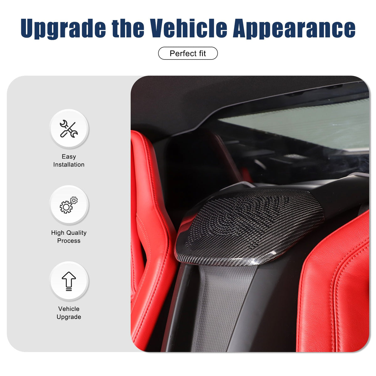 Real Carbon Fiber Rear Waterfall Speaker Grille Trim For Corvette C8 Z51 ZR1 20+ 18