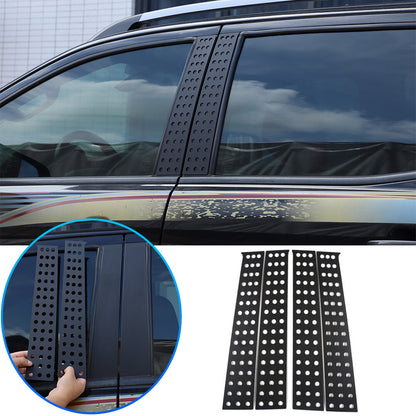 Black Aluminum Alloy Window Center Pillar Trim Panel For Ford Ranger 2015-21 1