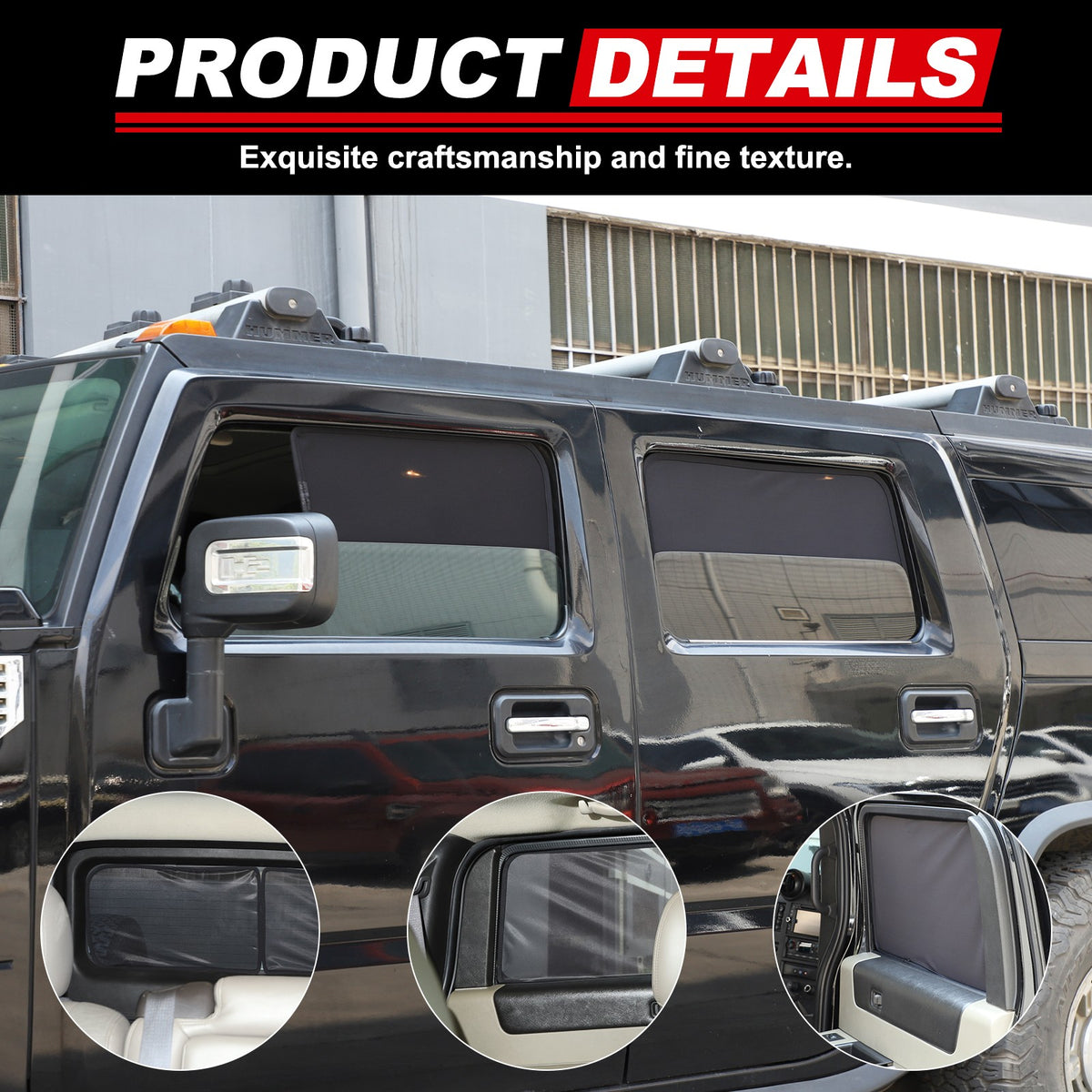 Car Window Screen Sun Shade Mesh Cover Windshield For Hummer H2 2003‑2009 14