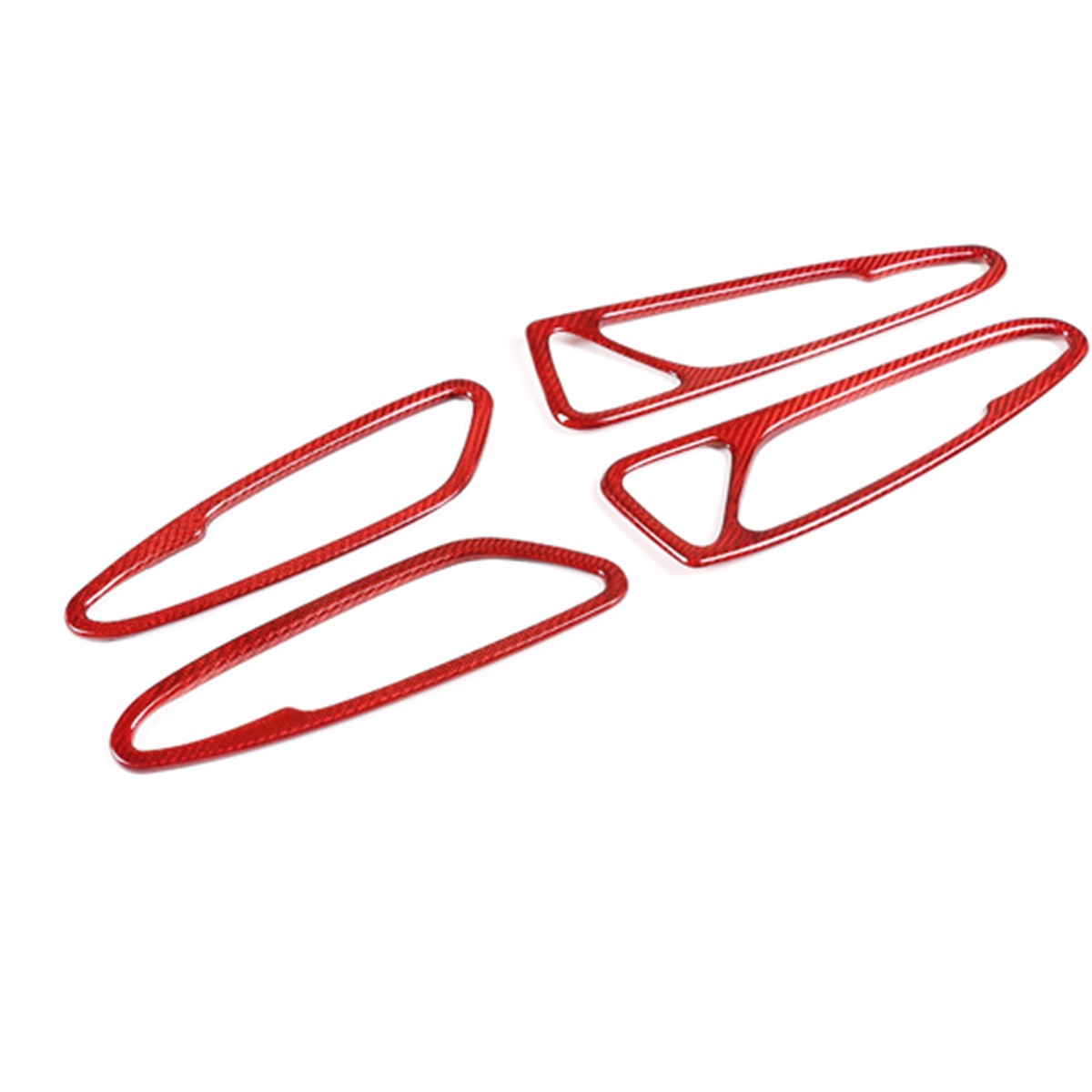 Red Real Carbon Fiber Inner Door Handle Trim For Alfa Romeo Stelvio 949 2017-20 17
