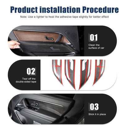 Real Carbon Fiber Interior Door Panel Cover Trim for LR Range Rover Sport 23-24 3