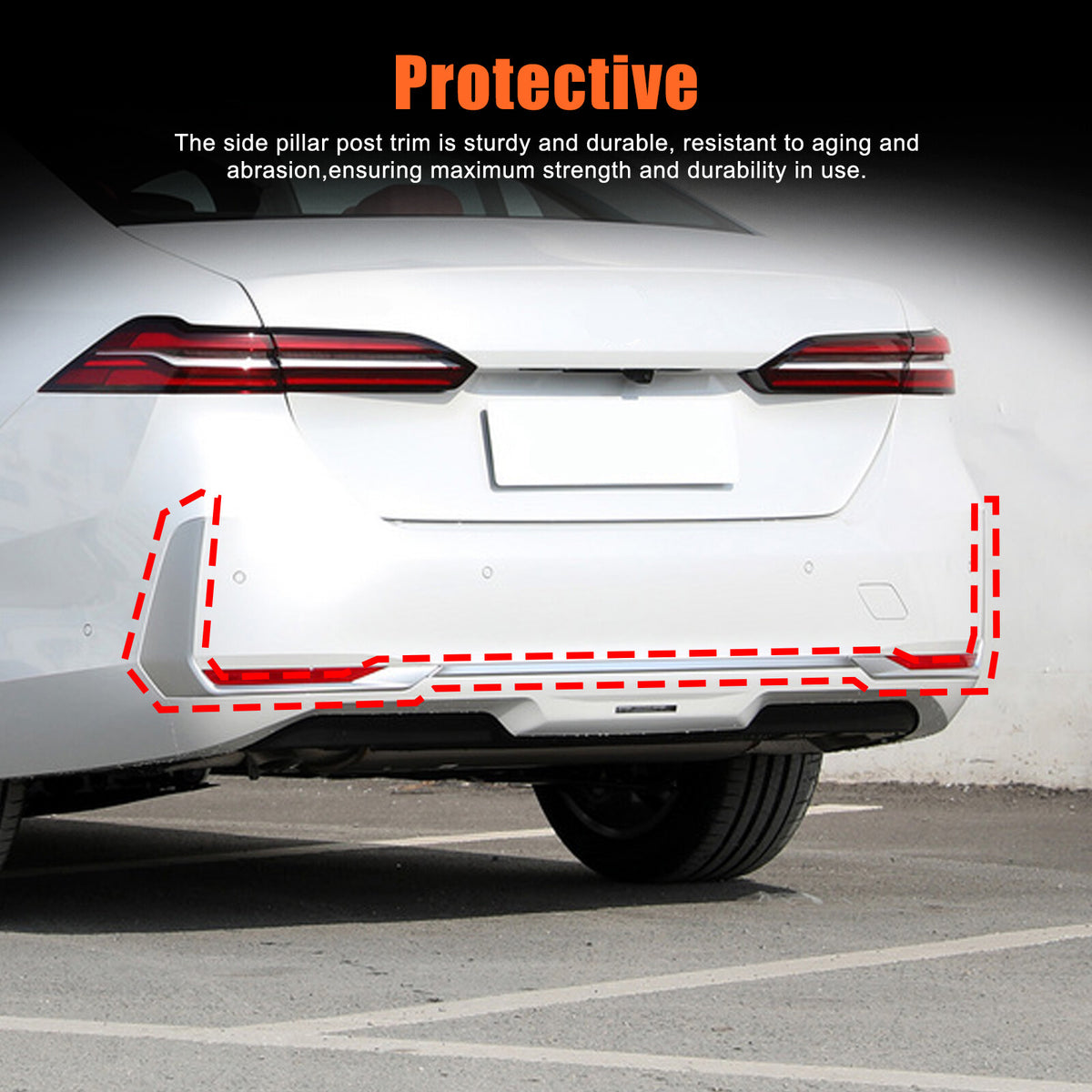 Glossy black Rear Lower Bumper Cover Molding Trim For BMW 5 Series G60 i5 24+ 15