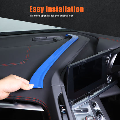 ABS Blue Interior Navigation Screen Rear Trim Cover For Corvette C8 2020-2025 21
