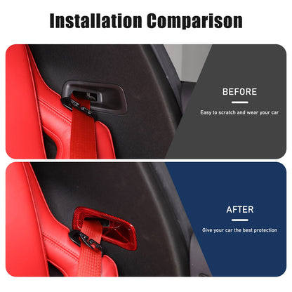 Red Real Carbon Fiber Seat Safety Belt Frame Trim For Corvette C8 2020+ 21