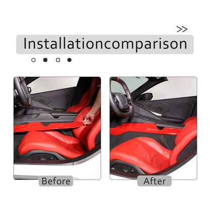 Red Full Interior Set Dash Panel Decor Cover Trim Kit For Corvette C8 2020-25 - Variants 1-5 82