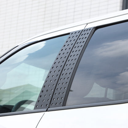 Black Aluminum Alloy Window Center Pillar Trim Panel For Toyota Tundra 2022+ 5