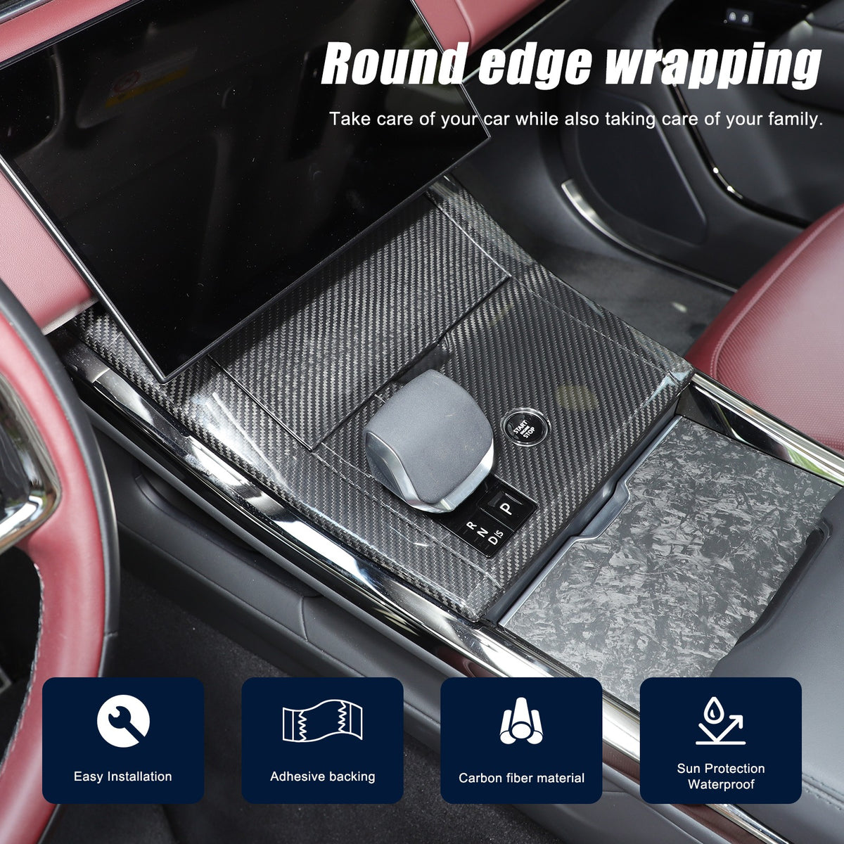 Real Carbon Fiber Center Gear Shift Panel Trim For LR Range Rover Sport L461 23+ 13