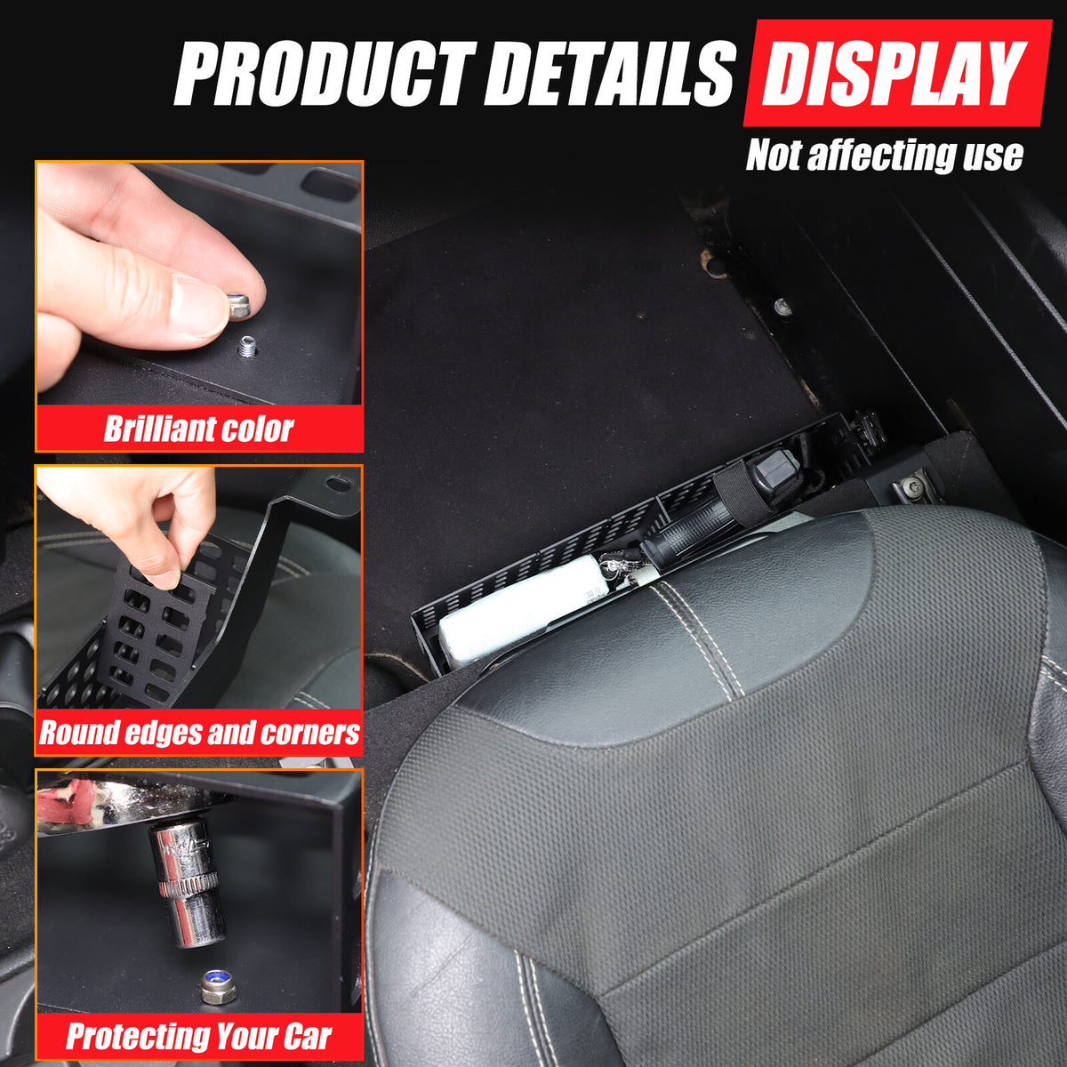 Aluminum Alloy Under Seat Storage Basket Tray For Land Rover Defender L316 04-18 8