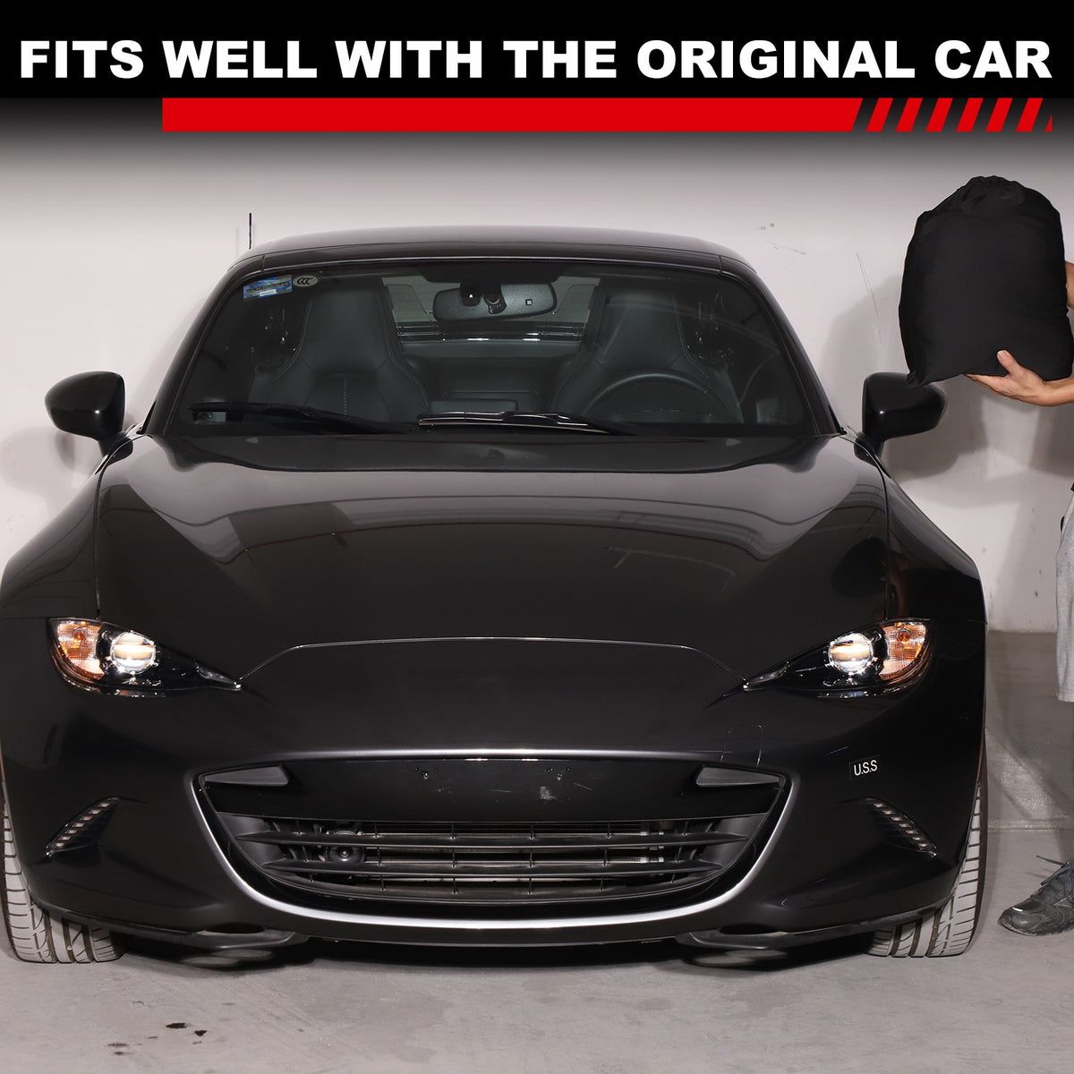 Black Car Protection Waterproof Sun UV Resistant Cover For Mazda MX-5 Miata US 11