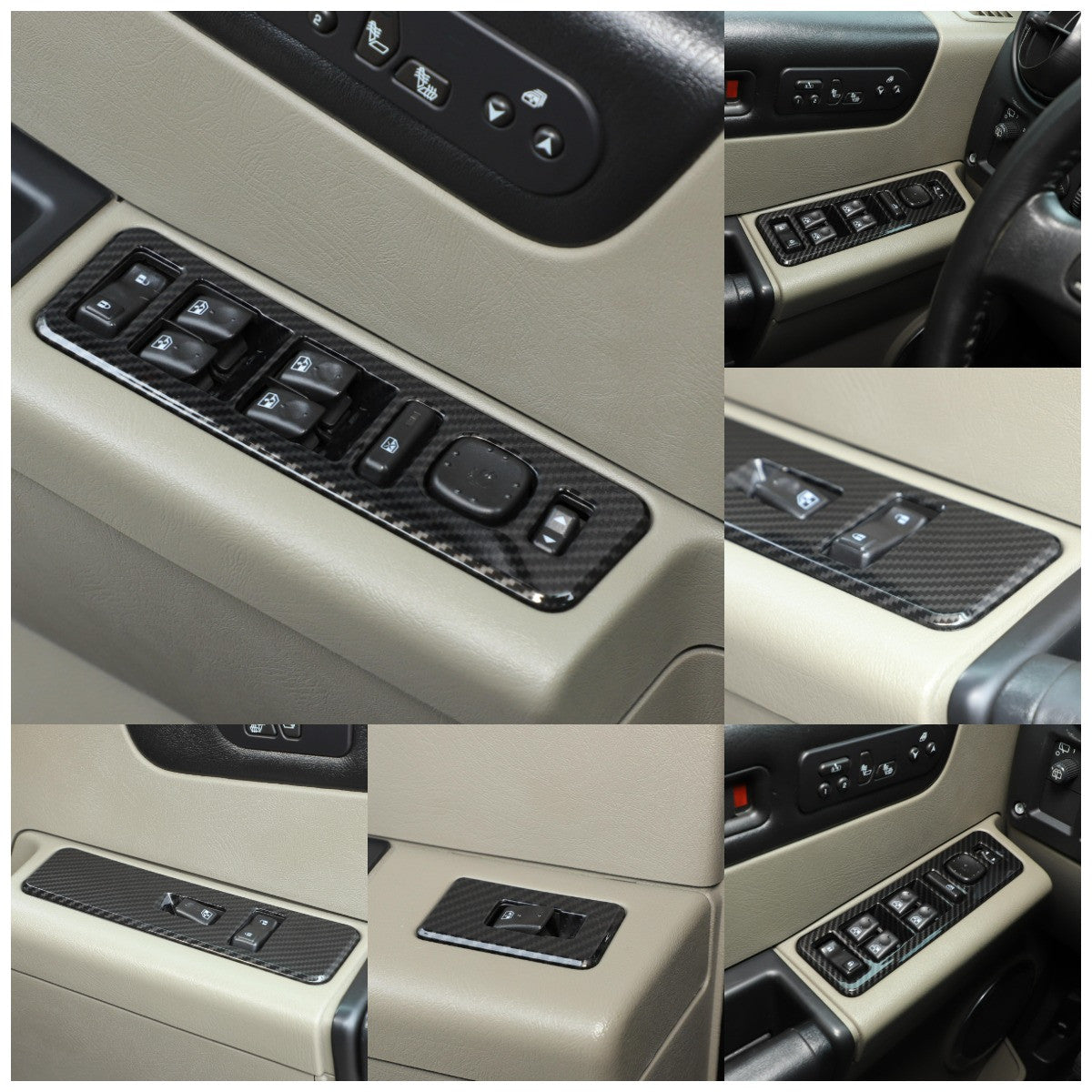 For Hummer H2 2003-07 Window Lift Switch Frame ABS Carbon Fiber Color US 4