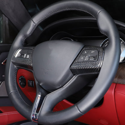 For Maserati Ghibli 2014-23 Real Carbon Fiber Interior Cover Steering Wheel Trim 4
