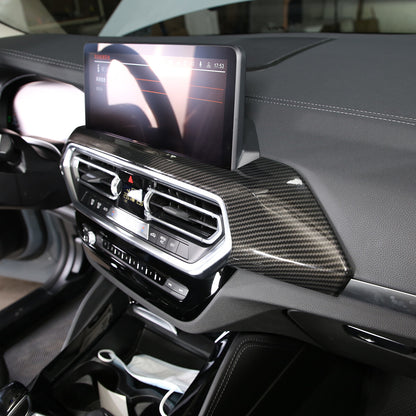 For BMW X3 G01 X4 2018~2022 Cover Trim Style Middle Carbon Fiber Air Outlet Vent 10