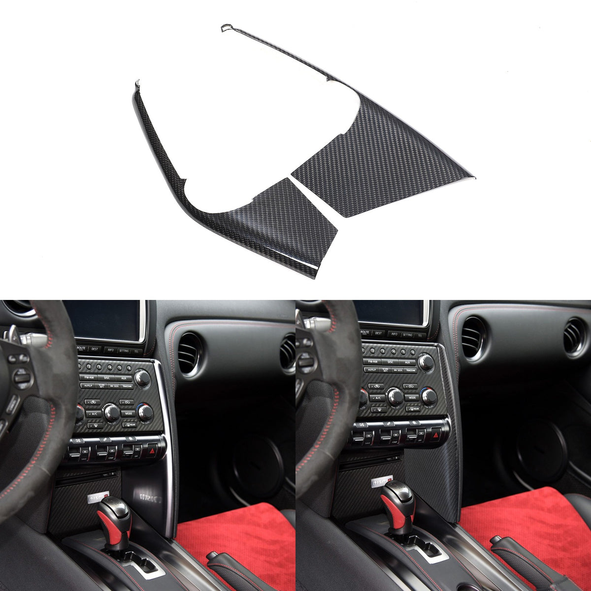 Real Carbon Fiber Mode Button Side Cover Trim For Nissan GT‑R R35 2008‑2016 13