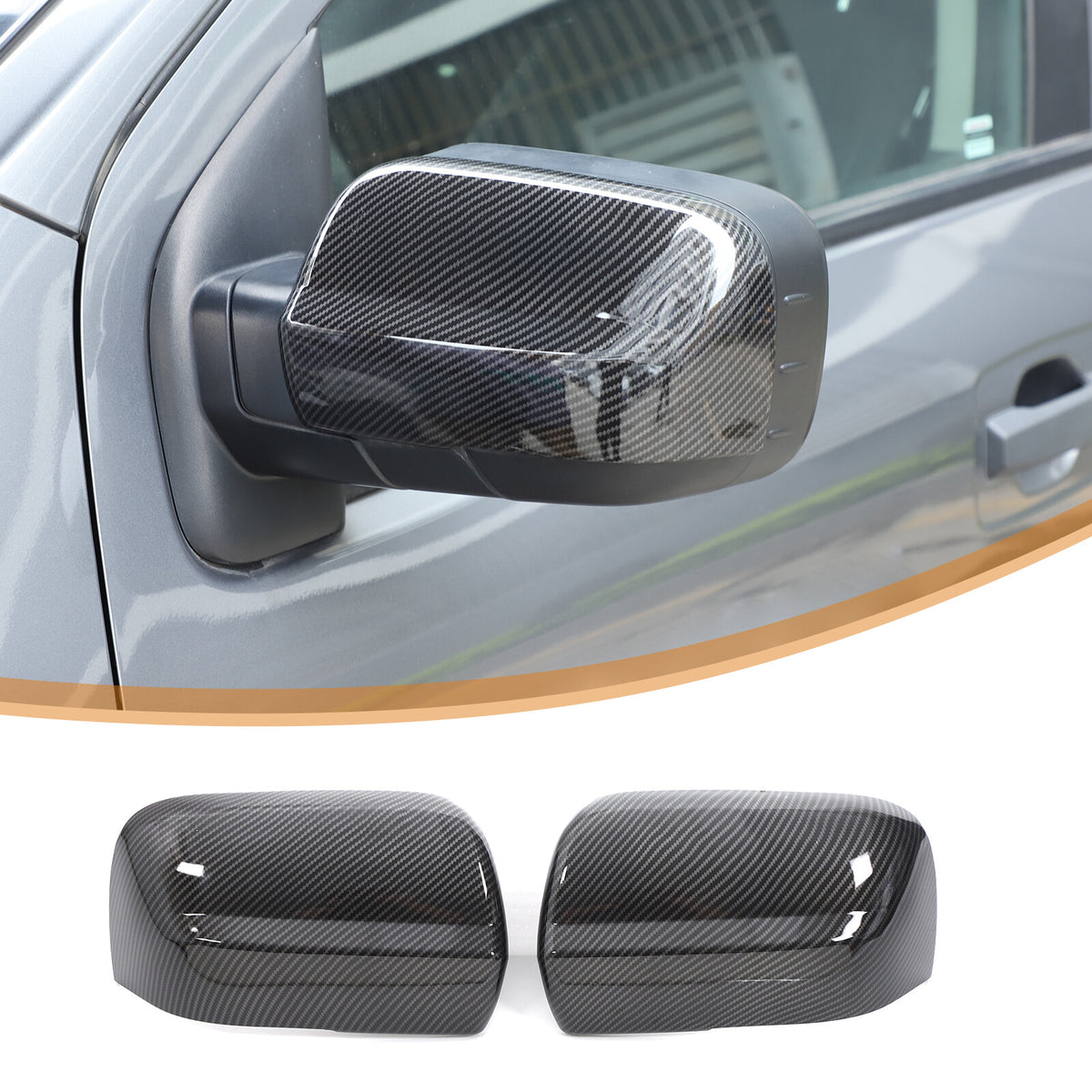 Carbon Fiber ABS Exterior Rearview Mirror Cover Trim For Nissan Titan 2016-2023 11
