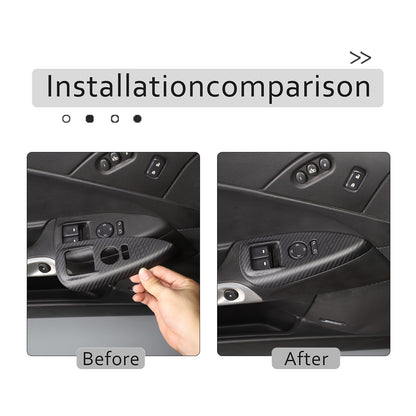 Matte Dry Real Carbon Fiber Center Console Trim Cover For Corvette C6 2005-13 75