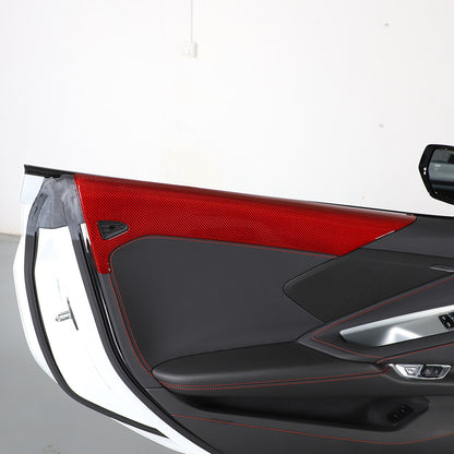 Red Real Carbon Fiber Full Interior Set Decor Trim Kit for Corvette C8 20-25 - Styles 41-45 65