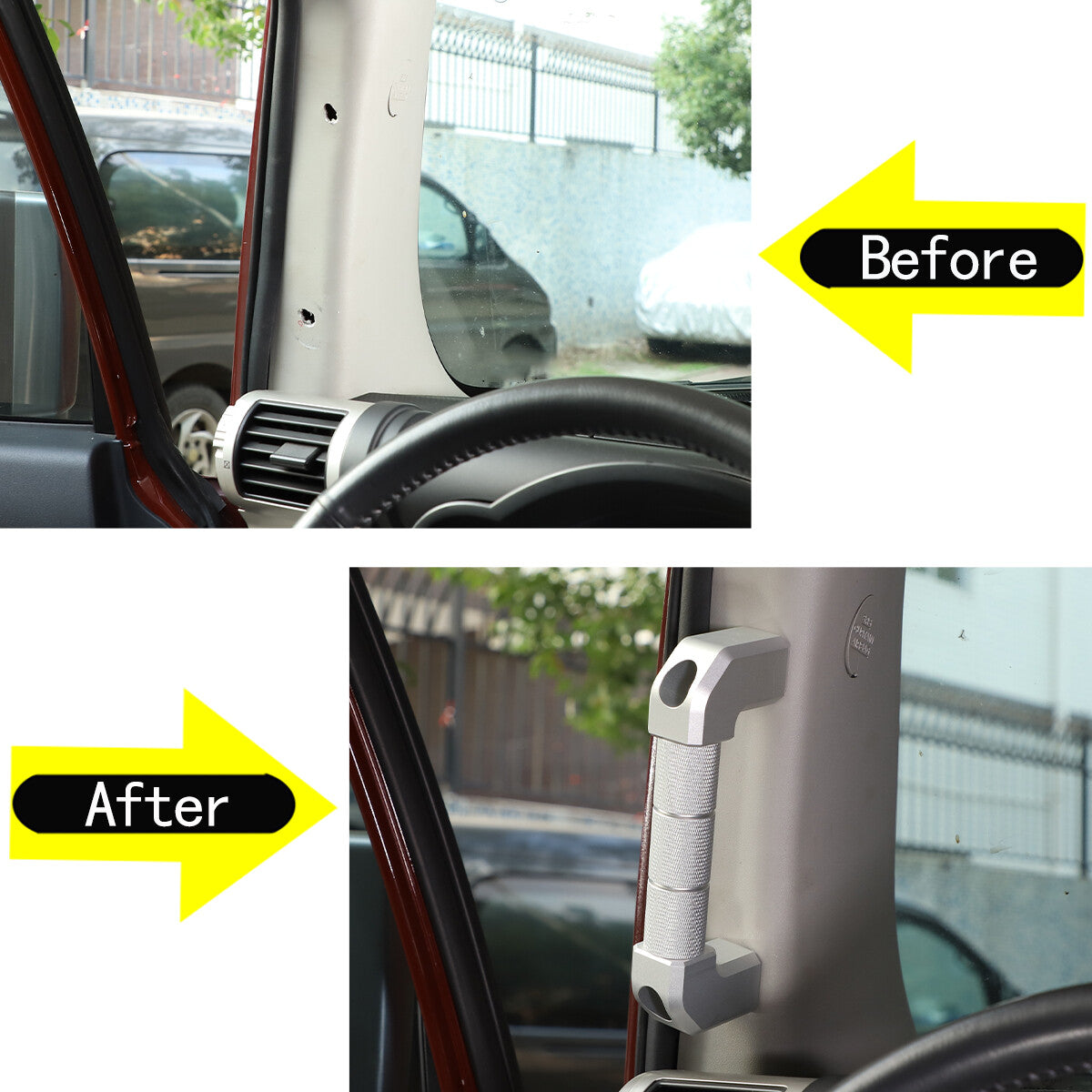 For Toyota FJ Cruiser 07-21 A-Pillar Grab Handle Replacement Aluminium Silver US 11