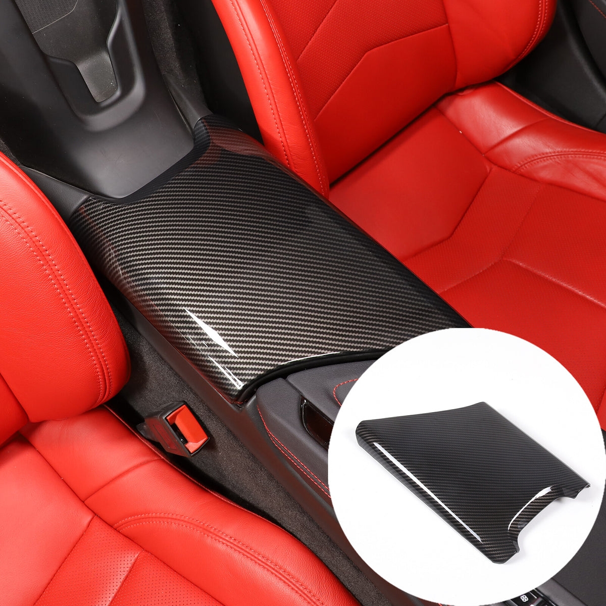 Carbon Fiber ABS Center Console Panel Trim Cover Set Kit For Corvette C8 20-26 4