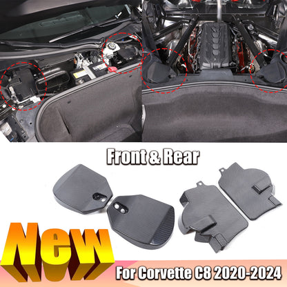 Real Carbon Fiber Front & Rear Strut/Shock Tower Cover For Corvette C8 2020-2026 1