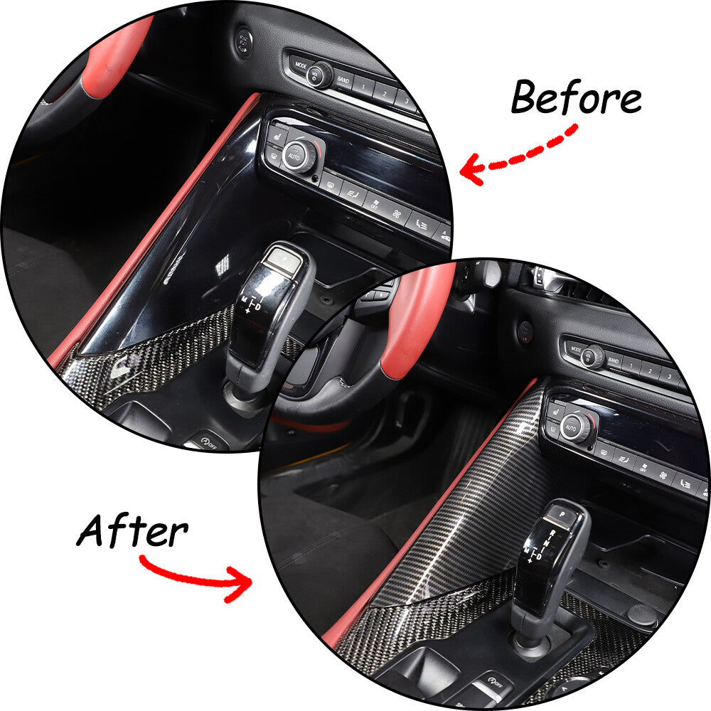 ABS Carbon Fiber Interior Gear Shift Panel Side Trim For Toyota Supra 19-24 12