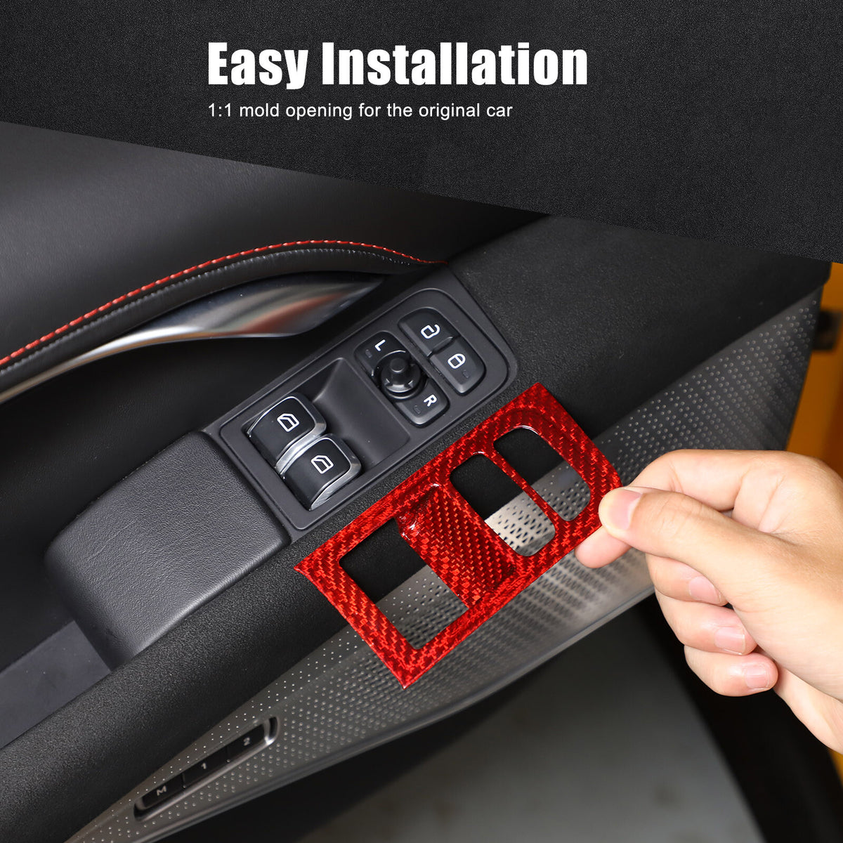 Red Real Carbon Fiber Interior Exterior Conosle Trim Cover For Lotus EMIRA 21-25 15