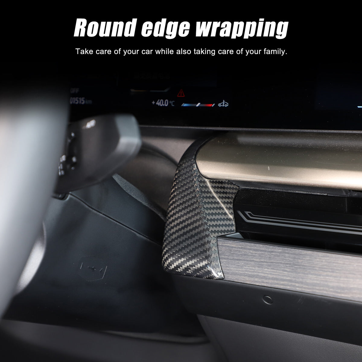 Real Carbon Fiber Center Co-pilot Dash Cover Trim Kit For BMW 5 Series G60 2024+ 10