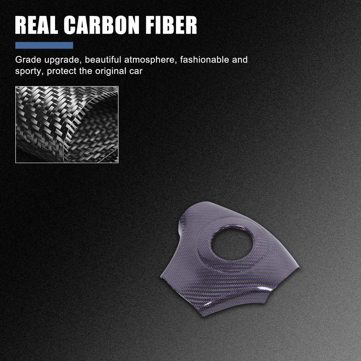 Real Carbon Fiber Center Steering wheel trim cover For Corvette C6 2005-2013 12