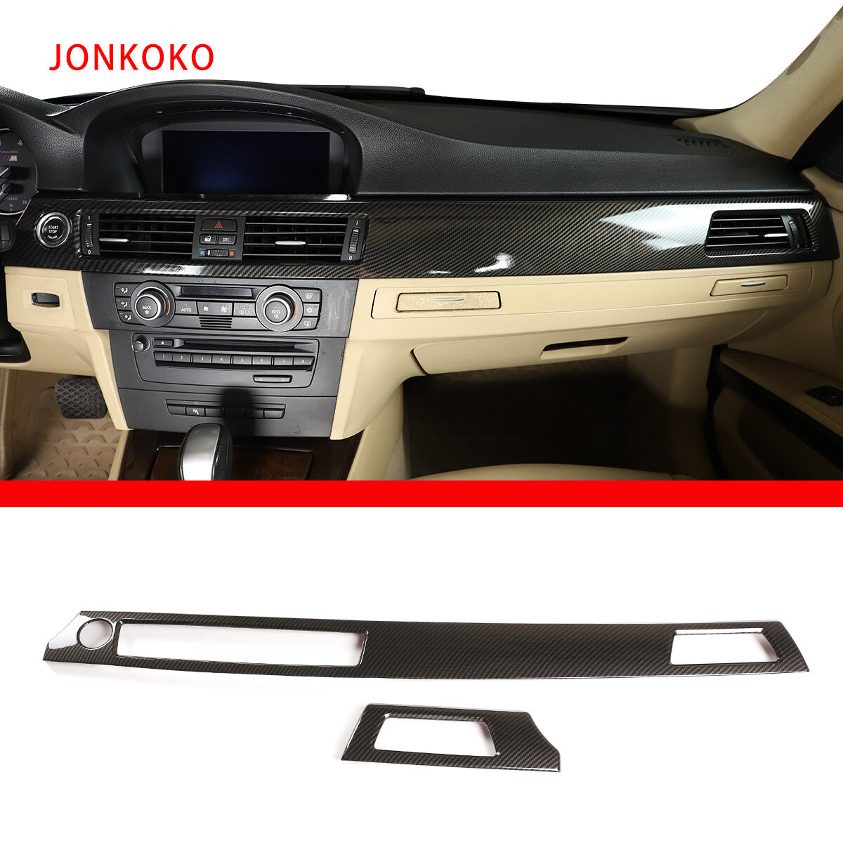 6PCS Carbon Fiber Style Interior Trim For BMW 3 Series E90 4 Door 2005-2012 13