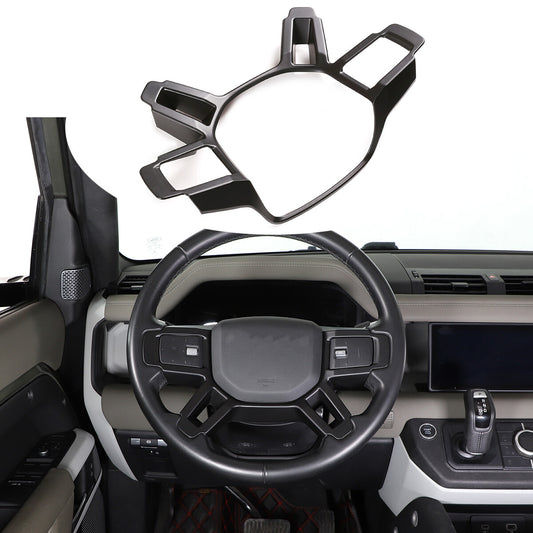 Matte Black Steering Wheel Frame Trim For Land Rover Defender 90 110 2020-2023 1